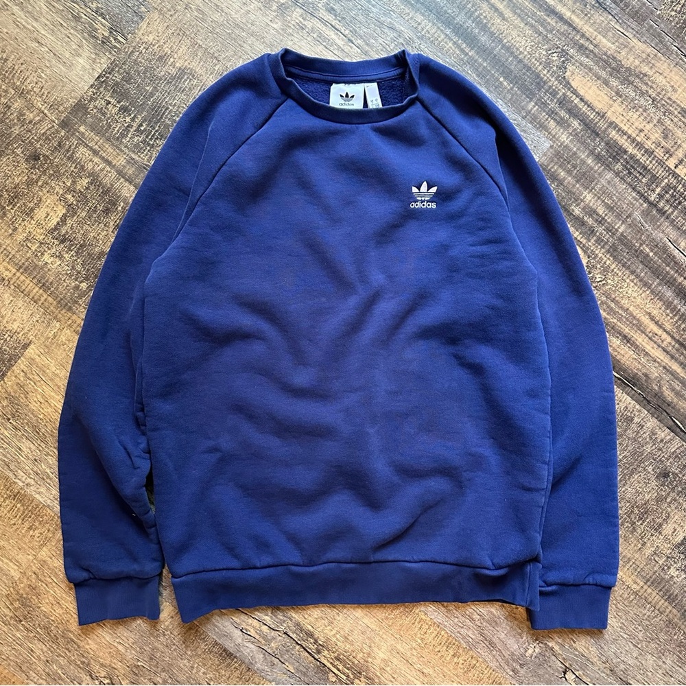 Adidas Originals Navy Blue Trefoil Logo Crewneck Sweatshirt (Adult Small)